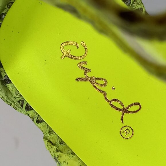 New w/o Box - Snakeskin Neon Yellow Chunky Heel - Ankle Strap - Clear Vamps - Picture 10 of 15